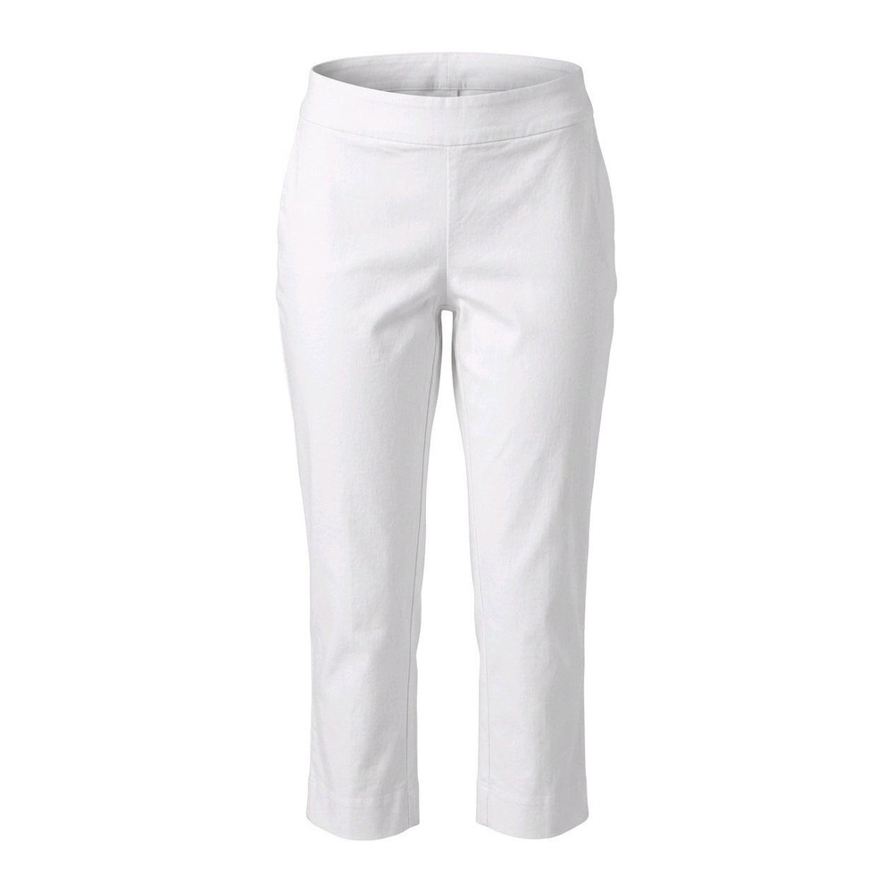 Chico's Pants So Slimming White Solid Pull On Cropped Petite 3P